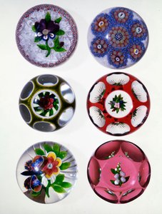 Groupe de poids concentriques Millefiori de Saint-Louis - French School