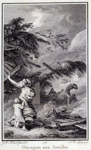 Un ouragan aux Antilles. Gravure de 1780