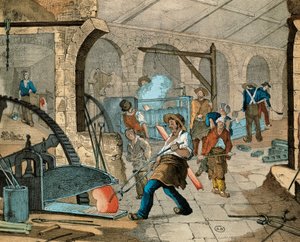 Un ouvrier travaillant dans une fonderie française