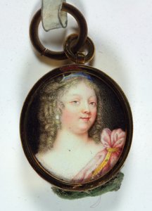 Une dame, en draperie cramoisie