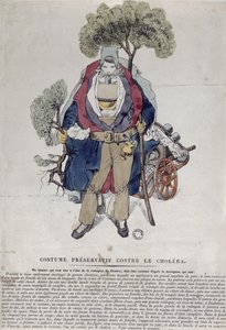 Un homme protégé contre le choléra, vers 1831
