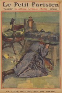 Un avare décapité par son trésor (lithographie en couleur) - French School