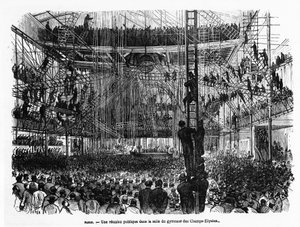 Réunion publique dans la salle de gymnastique des Champs-Élysées à Paris - dans « La Presse illustrée » n°104, 30/10/1869, coll. Selva - French School