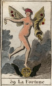 Représentation de la déesse de la chance Fortune (Fortuna), elle décide du bien et du mal des êtres humains, tient une corne d