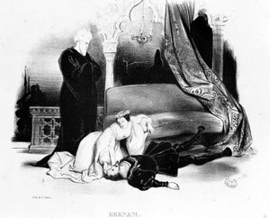 Une scène par Victor Hugo Hernani - dans "Le Monde Dramatique", vers 1832