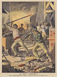 Un duel terrifiant (lithographie couleur)