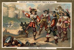 Abraham de Fabert (1599-1662), maréchal de France, lors du siège de Stenay (département de la Meuse) en 1654. Chromolithographie du 19ème siècle