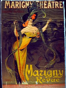 Publicité pour la revue Mazigny apparaissant à Paris au théâtre Marigny