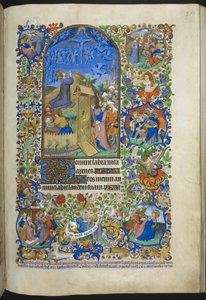 Heures de la Passion: Agonie dans le jardin, avec des scènes supplémentaires dans la bordure, du Livre d