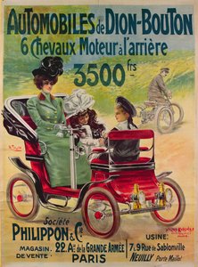 Publicité pour les automobiles De Dion-Bouton, vers 1900