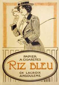 Publicité pour les Cigarettes Riz Bleu - French School