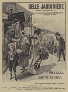 Publicité pour le magasin de vêtements Belle Jardinière, Paris