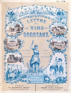 Publicité pour la publication de Lettre sur les Vins de Bordeaux par Théophile Malvezin, 1889 - French School