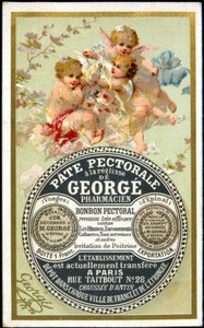 Carte publicitaire pour la Pâte Pectorale à la Réglisse par Georgé Pharmacien. sd. 19ème siècle - French School