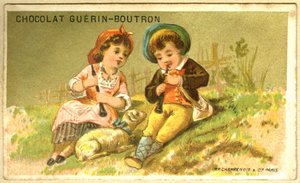 Publicité chromolithographique des chocolats Guérin Boutron
