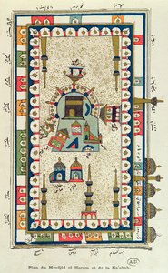 Plan aérien de la Masjid-el-Haram et de la Kaabah, La Mecque