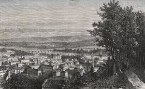 Agen - Lot-et-Garonne - gravure dans "La France illustrée: géographie, histoire, administration statistique" par V.A. Malt-Brown. 1884