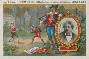 Alexandre Dumas et une scène des Trois Mousquetaires - French School