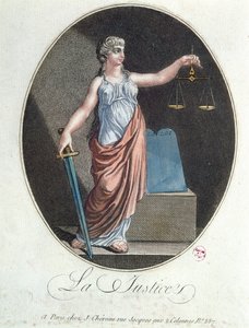 Allégorie de la Justice, publiée par J. Chereau, Paris, 1792 - French School
