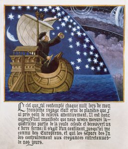 Amerigo Vespucci naviguant par les étoiles lors de son 3e voyage - French School
