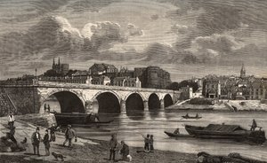 Angers - Maine-et-Loire dans la région Pays de la Loire - gravure dans "La France illustrée : géographie, histoire, administration statistique" par V.A. Malt-Brown. 1884