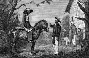 Tirailleurs annamites en Indochine. Gravure dans « Le Journal de la jeunesse »