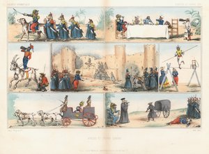Chiens et singes anthropomorphes - French School