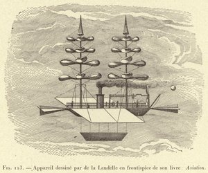 Appareil dessiné par de la Landelle en frontispice de son livre: Aviation - French School