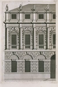 Conception architecturale démontrant les proportions palladiennes, gravée par Bernard Picart, c.1716 - French School