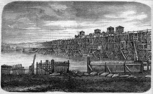 Architecture : vue des travaux du Pont Métallique de Bordeaux, Gironde (33)