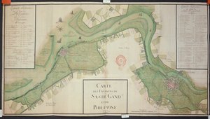 Région autour de Sas van Gent et Philippine, Pays-Bas, 1747