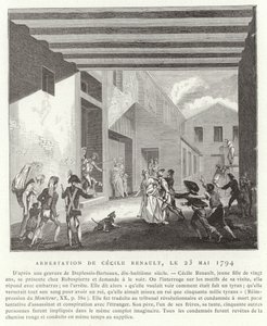 Arrestation de Cécile Renault, Paris, 23 mai 1794 - French School