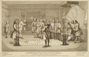Assemblée de Francs-Maçons avant l