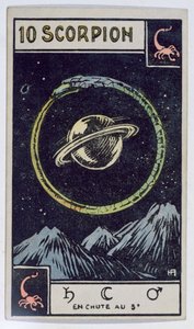 Carte de tarot astrologique représentant le Scorpion - French School