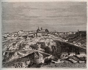 Avallon - Bourgogne-Franche-Comté - gravure dans «La France illustrée: géographie, histoire, administration statistique» par V.A. Malt-Brown. 1884