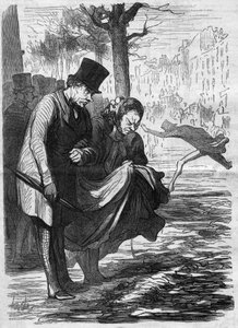 Affreux macadam !. Caricature par Honoré Daumier (1808-1879). Gravure dans « Le Monde Illustré » n°277 du 2 août