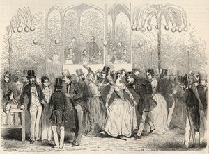 Bal Mabille (établissement de danse et de plaisirs, avenue Montaigne, Paris) Gravure dans « Tableau-de-Paris » par Edmond Texier 1852