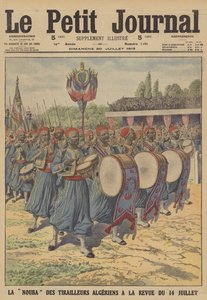 Bande des tirailleurs algériens défilant lors de la parade militaire du 14 juillet à Paris - French School