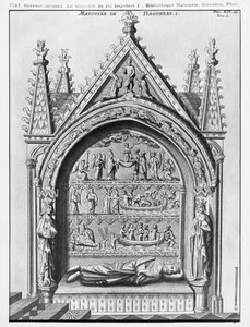 Basilique Saint-Denis, Mausolée de Dagobert I (605-39) Roi des Francs, restauré par Adolphe Victor Geoffroy-Dechaume (1816-92) en 1862 - French School