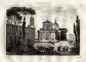 Basilique della Santa Casa - Loreto - Sanctuaire de Lorette - Basilique de Notre-Dame de Lorette - Maison Sainte de Lorette ou Maison de Nazareth - Gravure de « L