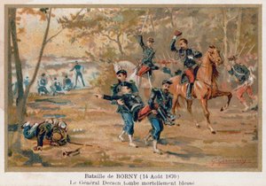 Bataille de Borny-Colombey, où le général Decaen fut mortellement blessé - French School