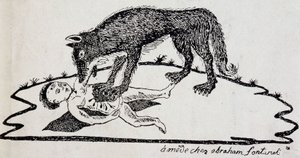 Bête déchirant un enfant (bête du Gévaudan)