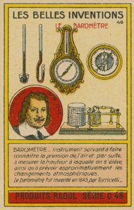 Carte des belles inventions, baromètres - French School