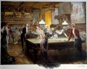 Belle époque : le jeu de billard, début du XXe siècle