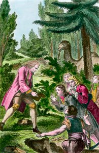 Bernard de Jussieu (1699-1777) plantant un cèdre du Liban dans le jardin des plantes à Paris en 1734