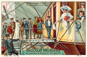 Embarquement dans le dirigeable à Londres