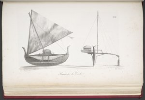 Bateau des îles Caroline, de Voyage pittoresque autour du monde, avec des portraits de sauvages d
