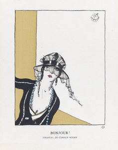 Bonjour, pub. 1921 (pochoir print)