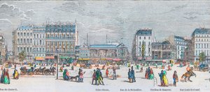 Boulevard des Italiens côté sud et Boulevard des Capucines côté sud - rue de Choiseul - Bains chinois - rue de la Michodière - Pavillon de Hanovre - rue Louis-le-Grand - Gravure dans « Tableau-de-Paris » par Edmond Texier 1852