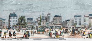 Boulevard du Temple côté sud - Rue Charlot - Café Turk - Passage Vendôme - Rue du Temple - Gravure dans « Tableau-de-Paris » par Edmond Texier 1852 - French School
